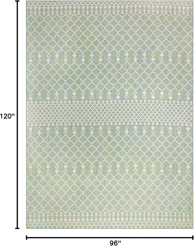 Nourison Home Positano Blue Green 8' x 10' Area Rug - Easy Clean, Non Shedding, Bed Room, Living Room, Dining Room, Kitchen (8' x 10')