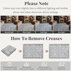 6x9 Washable Rug Vintage Fade Resistant Boho Distressed Non-Slip Indoor Large Carpet Low Pile Lightweight & High-Traffic Safe for Bedroom, Dorm, Playroom - Farmhouse Decor