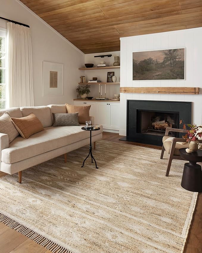 Loloi Angela Rose Rivers Collection RIV-04 Natural/Ivory 3'-6" x 5'-6" Reversible Accent Rug