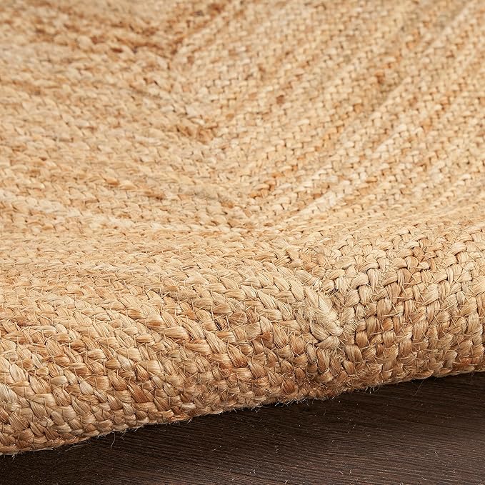 Nourison Home Natural Jute Natural 6' x 9' Area Rug - Easy Clean, Non Shedding, Bed Room, Living Room, Dining Room, Kitchen (6' x 9')