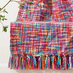 BATTILO HOME Multicolor Throw Blanket for Couch, Colorful Afghan Throw Blanket for Spring, Indoor Outdoor Throw for Home Decor, 50"x60"