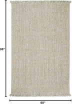 SAFAVIEH Natural Fiber Collection Area Rug - 5' x 8', Green & Natural, Handmade Woven Fringe Jute, Ideal for High Traffic Areas in Living Room, Bedroom (NF826Y)