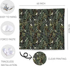 WNAGT Dark Vintage Floral Botanical Tapestry Wall Hanging, Cottage Core Decor, Green Fern Leaf Plant Flower Wall Blanket Decor for Home Bedroom Living Room, 50x60 Inch