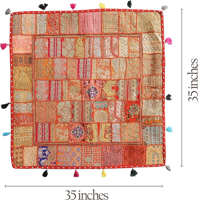 THE ART BOX 35" X 35" Large Boxed Shaped Premium Hypoallergenic Square Stuffer Best for Meditation Floor Pillow Cover, Mandala Ottoman Cushion Cover, Dog Beds, Lounger, Pet Beds