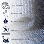 JONATHAN Y Pata Hand Woven Chunky Jute Navy Runner Rug, 2x10, Bohemian, Rustic, Cottage, Easy-Cleaning for Living Room, Bedroom, Kitchen, Non-Shedding (NRF102D-210)