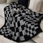 Joiedomi Twin Blanket for Couch Bed, Checkered Knitted Blankets Gifts for Women Mom Girls, Cozy Cute Soft Throw Home Room Decor Aesthetic Women Mothers Birthday Gifts 60x80 Inches