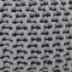 REDEARTH · Round Boho Pouf Ottoman - Cable Knitted Cord Boho Pouffe - Stuffed Poof Accent Beanbag Footrest for Living Room - Nursery - Bedroom - Covered Patio - Study Nook (19.5"x19.5"x14") - Gray