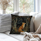 Vintage Dark William Morris Fox Floral Print Pillow Covers 18x18,Cottagecore Fox Decor,Dark Dcademia Animal Floral Decorative Throw Pillow Covers for Home Bedroom Living Room