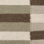 LR Home Handmade Modern Geometric Square Indoor Medium Pouf Ottoman, Ivory/Brown | Wool & Cotton Cube Foot Rest for Home Decor | 18 x 18 x 18 Stuffed Ottoman for Living Room, Bedroom & Dorm