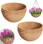 Riare 6 Pack 10 Inch Round Coco Liners Replacement, 100% Natural Coconut Coir Liners for Hanging Baskets, Garden Flower Vegetables Planter Pot, Window Box, Fence, Decks