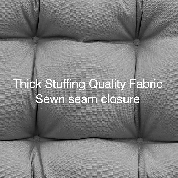 QILLOWAY Outdoor Seat/Back Chair Cushion Tufted Pillow, Spring/Summer Seasonal Replacement Cushions - Pack of 4 (Grey)