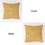 AELS Boho Decorative Textured Throw Pillow Covers 18x18, Organic Modern Mid Century Rainbow Tufted Pillow Case, Farmhouse Rustic Geometric Woven Cushion Case for Bed Couch Sofa, Mustard Yellow