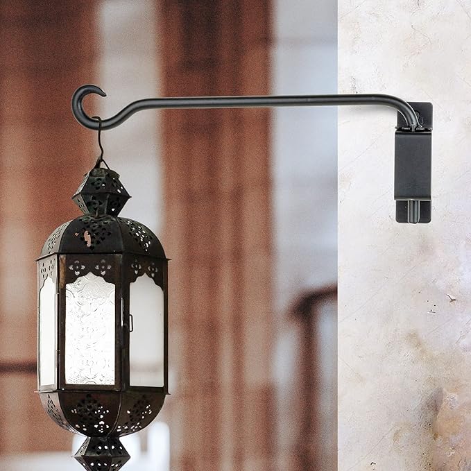 Qiang Ni Plant Hanger Outdoor: 16 Inch Bird Feeder Bracket for Garden Patio Decor - 2 PCS Swivel Adjustable Wall Mount Plant Hook for Hanging Flower Baskets