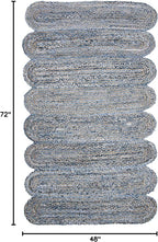 SAFAVIEH Cape Cod Collection Accent Rug - 4' x 6', Blue & Natural, Handmade Braided Jute & Cotton, Ideal for High Traffic Areas in Entryway, Living Room, Bedroom (CAP208L)