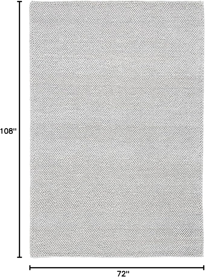 SAFAVIEH Area Rug 6x9 - Natura Collection - Silver, Handmade Wool Blend, Textured Design, Ideal for Living Room, Bedroom, Dining Space (NAT425G)