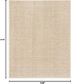 SAFAVIEH Area Rug 9x12 - Natural Fiber Collection - Large - Natural & Beige, Seagrass, Basketweave Pattern with Border (NF114A)