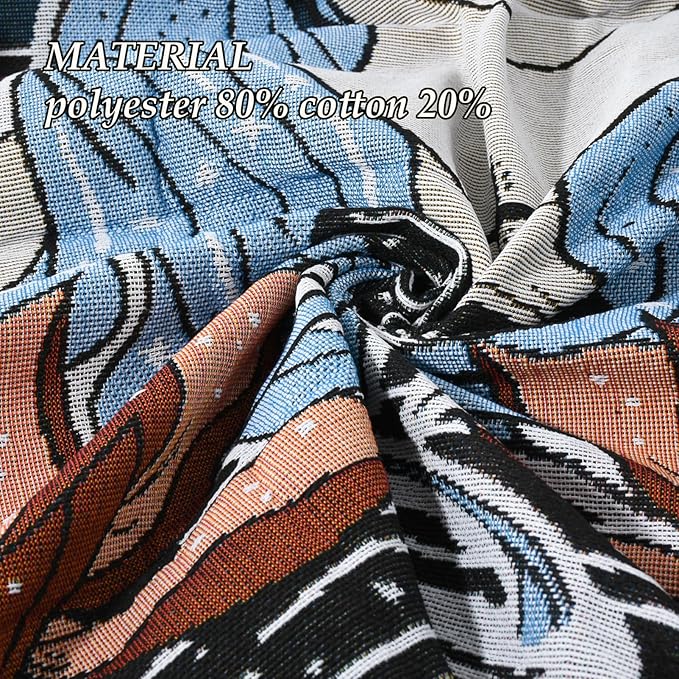 Snycler Boho Throw Blanket for Bed 50 * 60inch Woven Blanket Cotton Polyester Farmhouse Decor for Indoor Outdoor Sofa Bedroom Garden，All Season(Woman)
