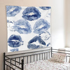 WNAGT Trendy Black and White Kiss Lips Tapestry Wall Hanging, Funky Makeup Wall Decor, Fashion Aesthetic Wall Blanket Decor for Girls Room College Dorm Makeup Room Beauty Room, 50x60 Inch