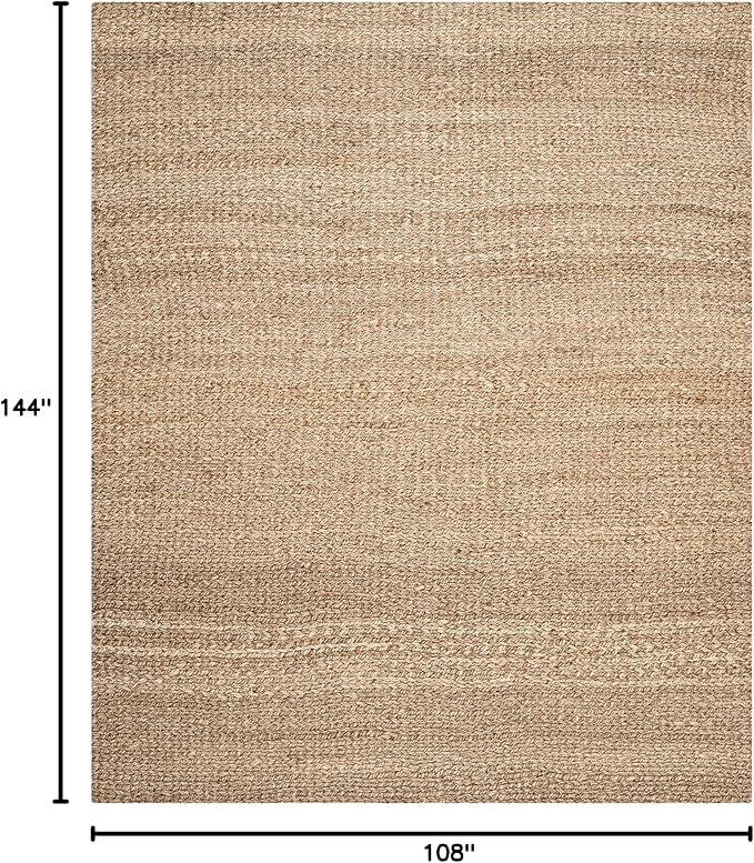 SAFAVIEH Natural Fiber Collection Area Rug - 9' x 12', Natural, Handmade Farmhouse Jute, Ideal for High Traffic Areas in Living Room, Bedroom (NF732A)