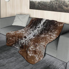 aportt Cow Print Blanket Soft Flannel Lightweight Cowhide Western Throw Blanket Cozy Warm Brown Cow Blankets All Seasons Living Room Decor for Couch Chair Bed Sofa Office 50x60 inch