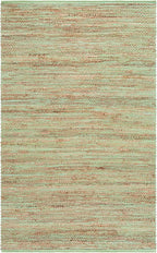 SAFAVIEH Area Rug 5x8 - Cape Cod Collection - Green & Natural, Handmade Jute & Cotton, Ideal for Living Room, Bedroom, Dining Space (CAP236Y)