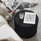 Bezseller Soft Boucle Pouf Ottoman, Comfortable Foot Rest, Full Foam Filling Footstool for Living Room, Bedroom, Lightweight Comfort and Charm Floor Poof Seating Perfect to Rest Your Feet, Black