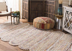 SAFAVIEH Cape Cod Collection Accent Rug - 3' x 5', Ivory & Multi, Handmade Braided Jute & Cotton, Ideal for High Traffic Areas in Entryway, Living Room, Bedroom (CAP208A)