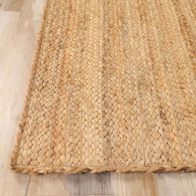 Superior Hand Woven Natural Fiber Reversible High Traffic Resistant Braided Jute Area Rug, 5' x 8'