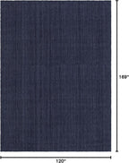 Unique Loom Braided Jute Collection Area Rug - Dhaka (10' x 14' 1" Rectangle, Navy Blue)