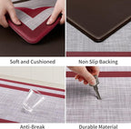 Mattitude Kitchen Mats Set of 2 Cushioned Rugs 0.47 inch Thick Anti-Fatigue Mats for Kitchen Floor,Waterproof Non-Slip Mats and Rugs Set for Office,Floor,Laundry 17.3"×29"+17.3"×59",Red