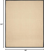 SAFAVIEH Area Rug 8x10 - Natural Fiber Collection - Large - Maize & Black, Sisal, Woven Design with Border (NF141A)