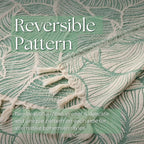 DOWN HOME Chenille Cotton Throw Blanket for Couch, Lightweight Boho Blanket for Bed Sofa Chair Living Room Outdoor Soft Woven Decorative Blanket with Tassel Gift Green Leaves 60"x80"