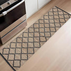 · REDEARTH · Jute Cotton Area Rug, Sustainable Handwoven, Non-Shedding, Soft & Durable – Reversible, Neutral Tones for Home Décor in Living Room, Dining, Bedroom (Sierra Loom Black, 2'x6'), Set of 2