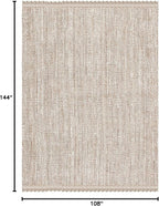 SAFAVIEH Natural Fiber Collection Area Rug - 9' x 12', Grey & Beige, Handmade Woven Fringe Jute, Ideal for High Traffic Areas in Living Room, Bedroom (NF825F)