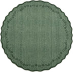 GarveeHome Round Area Rugs 5ft for Bedroom, Solid Dark Green Washable Circle Rug Soft Non Slip Floral Print Floor Mat Carpet Indoor Thin Rug for Kids Room Dining Room Playroom Nursery