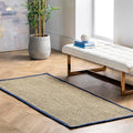 Nuloom Elijah Navy/Natural, 2'6" x 8', Basketweave, Seagrass, Soft and Textured, High Traffic, Stain Resistant, Easy Clean, Durable Area Rug for Bedroom, Living Room, Dining, Den, Foyer, Entryway