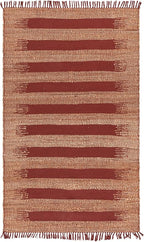 SAFAVIEH Area Rug 5x8 - Natural Fiber Collection - Natural & Rust, Handmade Jute, Ideal for Living Room, Bedroom, Dining Space (NF124P)