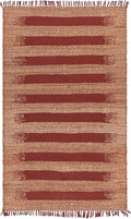 SAFAVIEH Area Rug 4x6 - Natural Fiber Collection - Natural & Rust, Handmade Jute, Ideal for Living Room, Bedroom, Dining Space (NF124P)