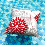 Red and Pink Grey Floral Pillow Covers 18x18 Set of 2 Outdoor Waterproof Decorative Throw Pillows valentines Pillow covers Polyester Cushion Case Decor for Couch Patio Funiture Garden Porch 01X18