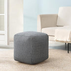 Anji Mountain Pouf Ottoman Foot Rest, Handmade Ottoman Pouf, Comfortable Foot Stool, Decorative Floor Seating for Living Room Decor, Bedroom & Home Décor Accent - Gray Maze