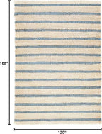 Dash & Albert Moana Stripe Handwoven Jute Rug, 9.5 X 13.5 Feet, Blue/Multicolored Stripe Pattern