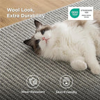 Bedsure 3x5 Faux Wool Area Rugs for Living Room, Machine Washable Carpet, Non-Slip Backing, Pet Friendly Throw Rug for Bedroom Dining Room, Gray