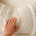 BlissBlush Cream Decorative Lumbar Throw Pillow Cover 14x36 Boho Long Cushion for Bed Neutral Beige White Accent Modern Farmhouse Pillowcase for Bedroom Living Room Couch Sofa Home Décor Cover ONLY