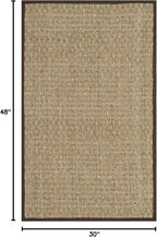 SAFAVIEH Natural Fiber Collection Area Rug - 2'6" x 4', Natural & Dark Brown, Seagrass, Basketweave Pattern with Border (NF114K)