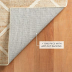 Dash and Albert Kali, Natural, 2'6" x 8', Diamond, Soft and Cozy, High Traffic, Lightweight, Anti-Slip, Durable, Machine Washable Runner for Bedroom, Living Room, Dining, Den, Foyer, Entryway