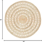 SAFAVIEH Natural Fiber Round Collection 7' Round Natural NF169A Handmade Boho Charm Farmhouse Jute Area Rug