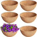 Riare 6 Pack 12 Inch Round Coco Liners Replacement, 100% Natural Coconut Coir Liners for Hanging Baskets, Garden Flower Vegetables Planter Pot, Window Box, Fence, Decks