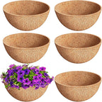 Riare 6 Pack 12 Inch Round Coco Liners Replacement, 100% Natural Coconut Coir Liners for Hanging Baskets, Garden Flower Vegetables Planter Pot, Window Box, Fence, Decks