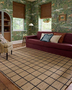 Loloi Chris Loves Julia Fletcher Collection FLE-01 Natural/Black 7'-9" x 9'-9", .37" Pile Height, Area Rug