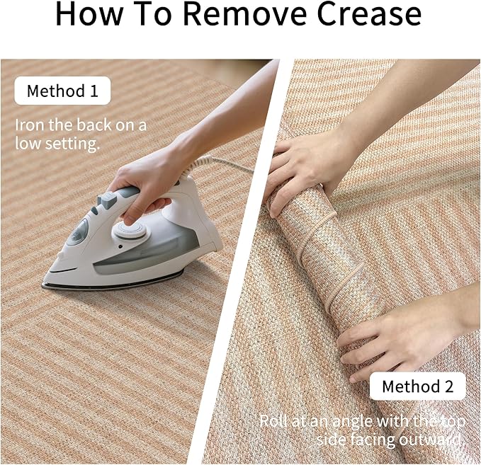 Easy Jute Rug 4x6: Indoor Outdoor Natural Boho Area Rugs for Living Room Patio Washable - Farmhouse Neutral Contemporary Carpet Mat for Entryway Bedroom Kitchen Backyard Sunroom Non Slip
